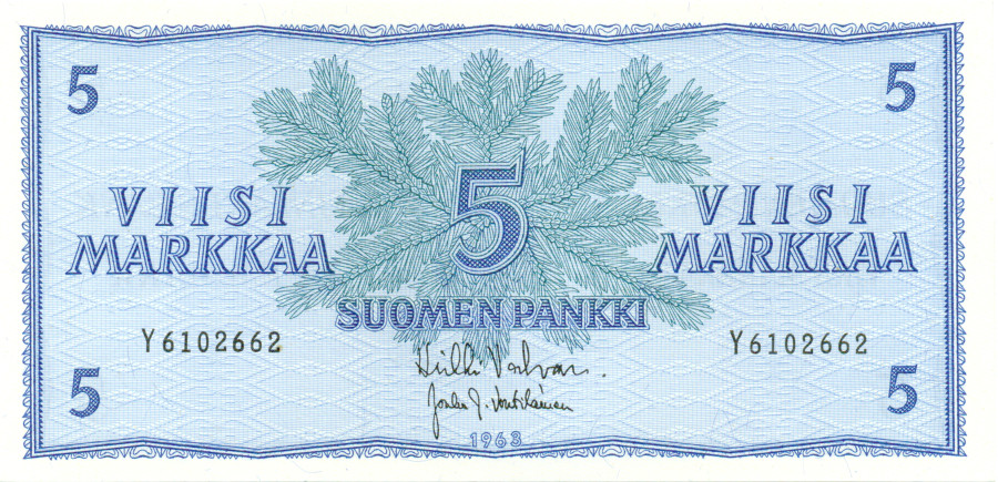 5 Markkaa 1963 Y6102662 kl.9